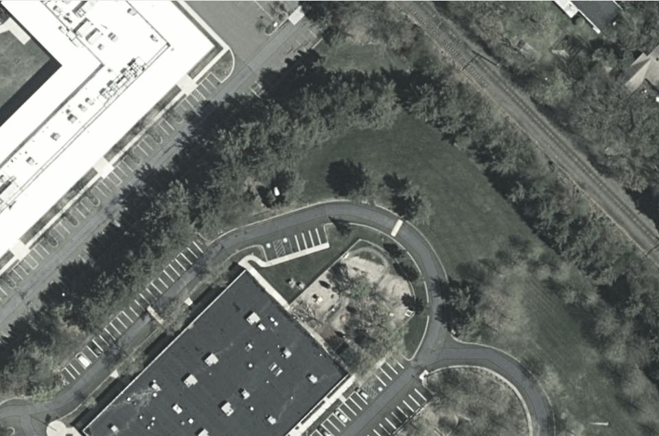 Aerial photo of Red Cross field