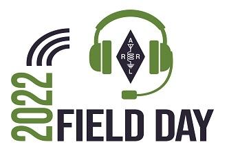 Logo 2022, FIELD DAY with headphones and the ARRL Diamond